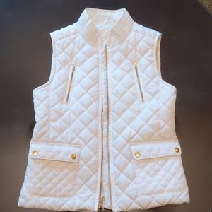 Girl's White Quilted Vest